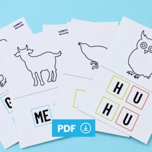 Odgłosy Zwierząt - karty do nauki czytania metodą sylabową (PDF)